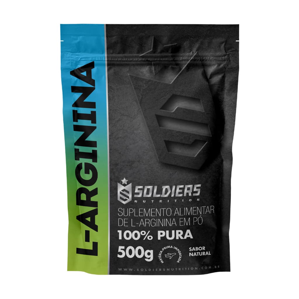 Arginina 500g 100% Puro Importado Soldiers Nutrition Aminoácido Suplemento Nutricional Recuperação Muscular