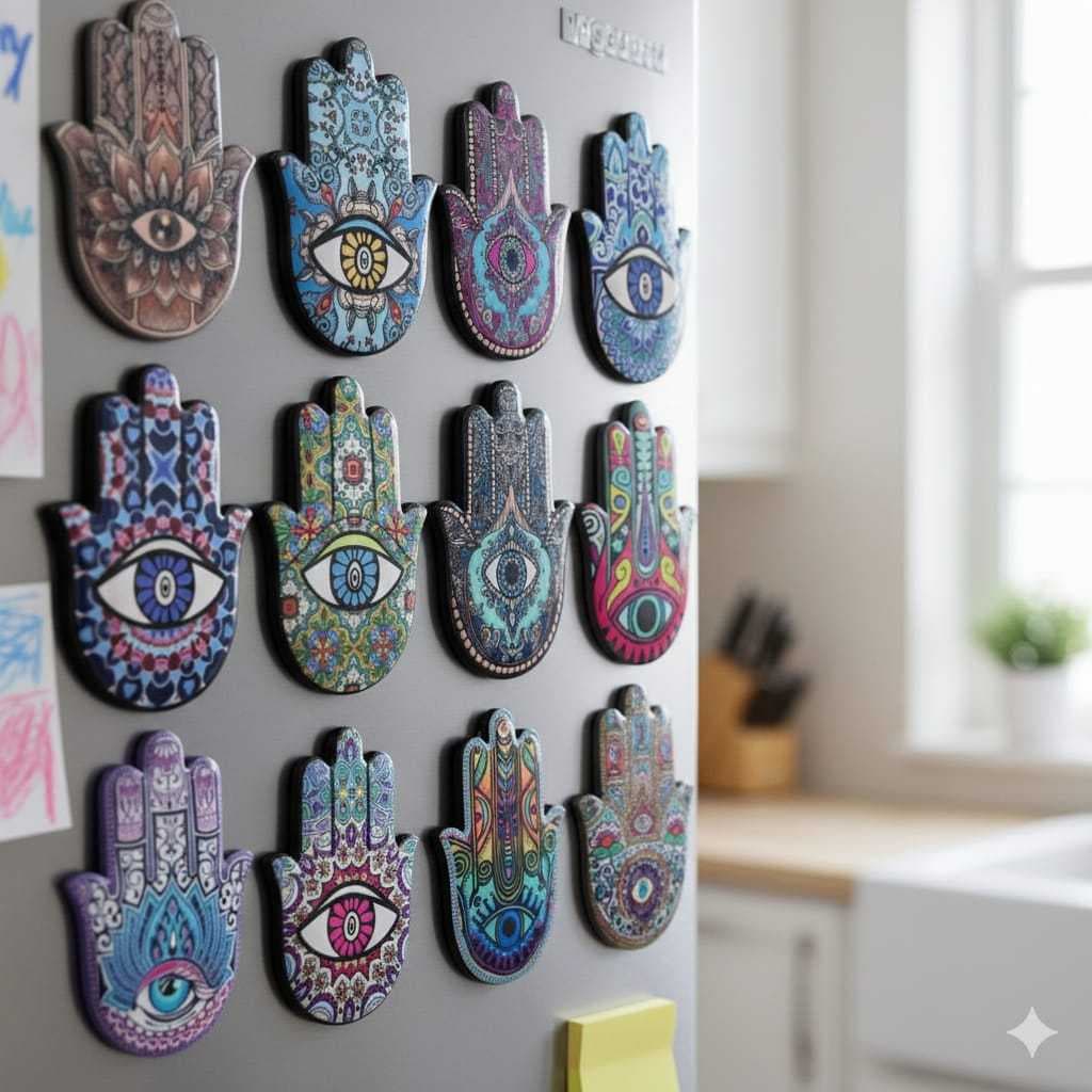 Imã De Geladeira Mão De Hamsá 3D