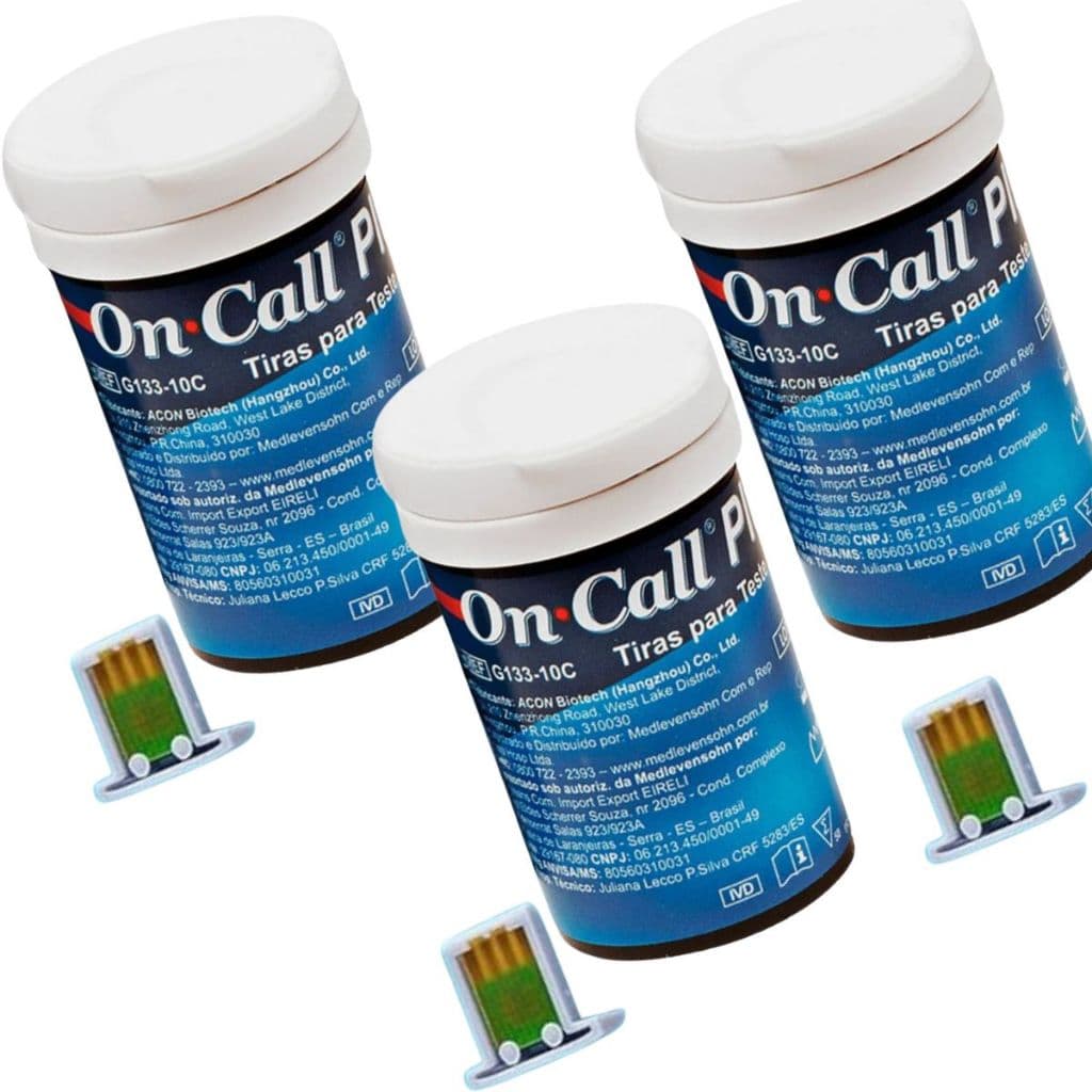 150 Tiras Medir Glicose On Call Plus 2 tiras para medir glicemia