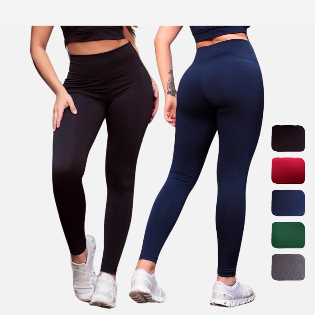 Kit 2 Legging Feminina Suplex Cintura Alta Modeladora Fitness