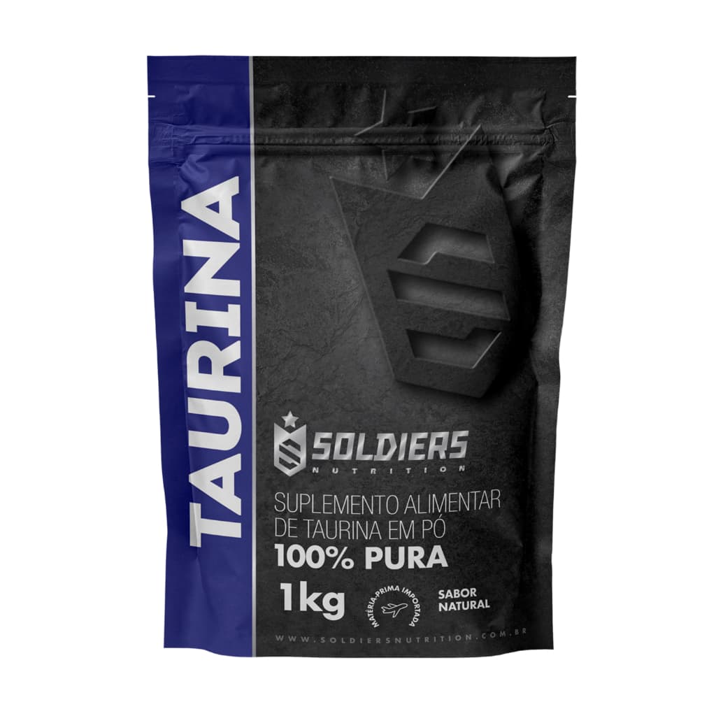 L-Taurina 1kg 100% Pura Importada Soldiers Nutrition Aminoácido Suplemento Nutricional Recuperação Muscular