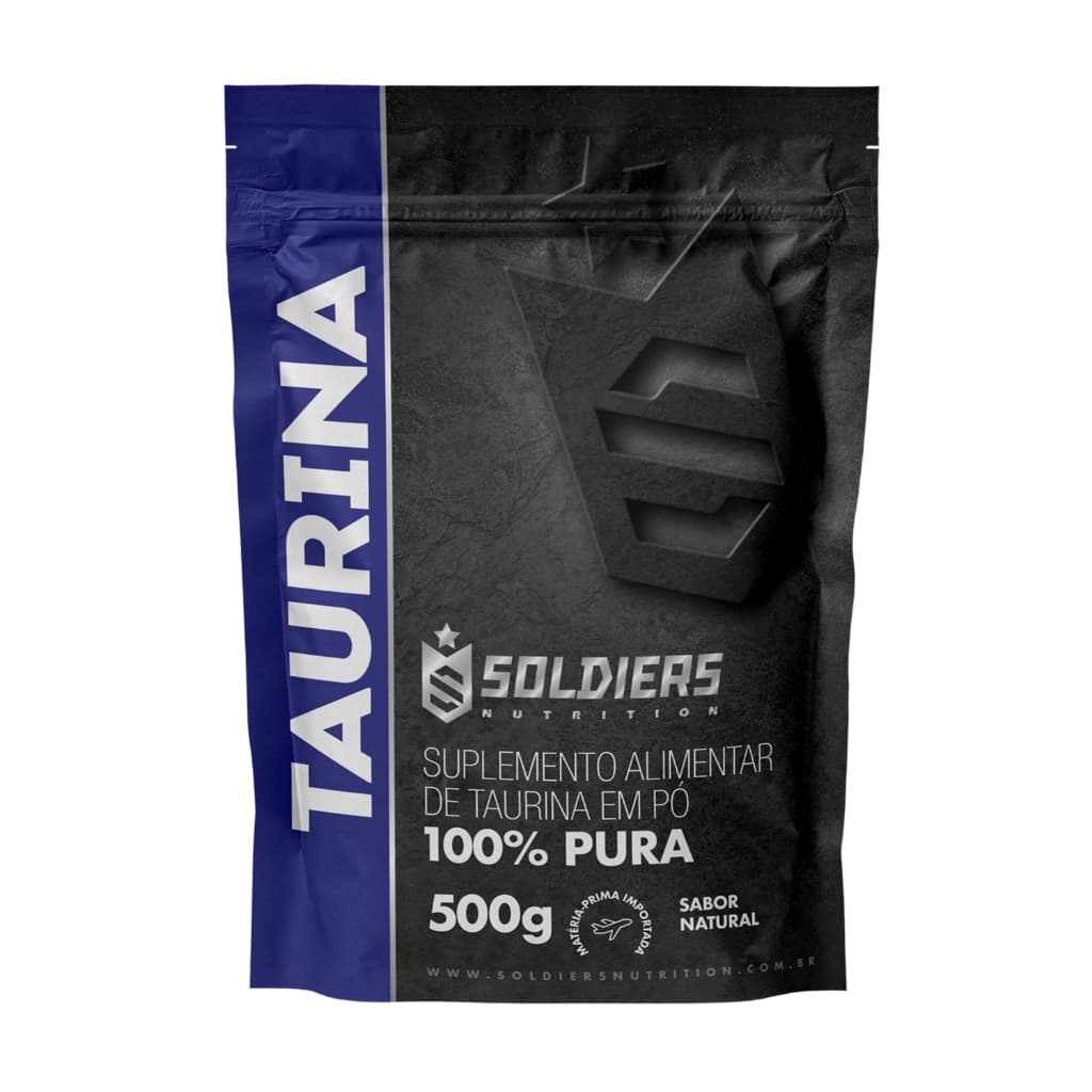L-Taurina 500g 100% Pura Importada Soldiers Nutrition Aminoácido Suplemento Nutricional Recuperação Muscular