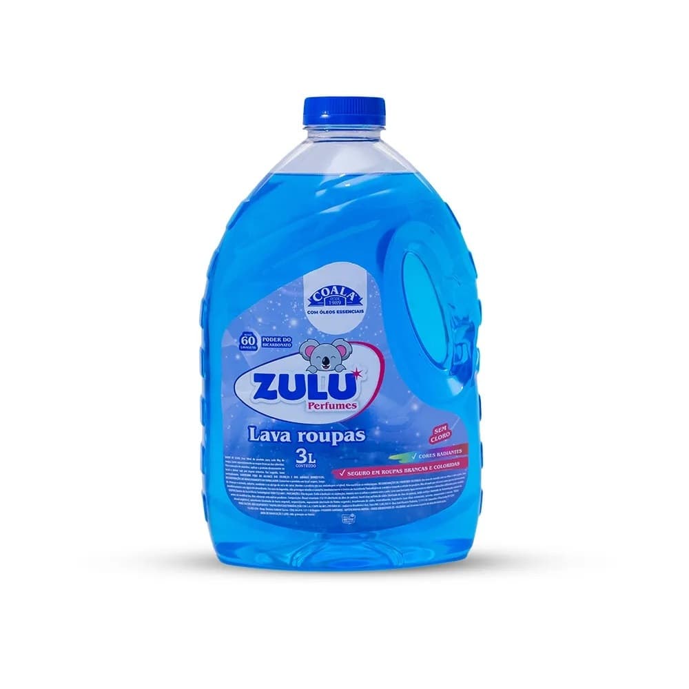 Coala Zulu Lava Roupas Liquido 3L Perfumes Sabão Concentrado
