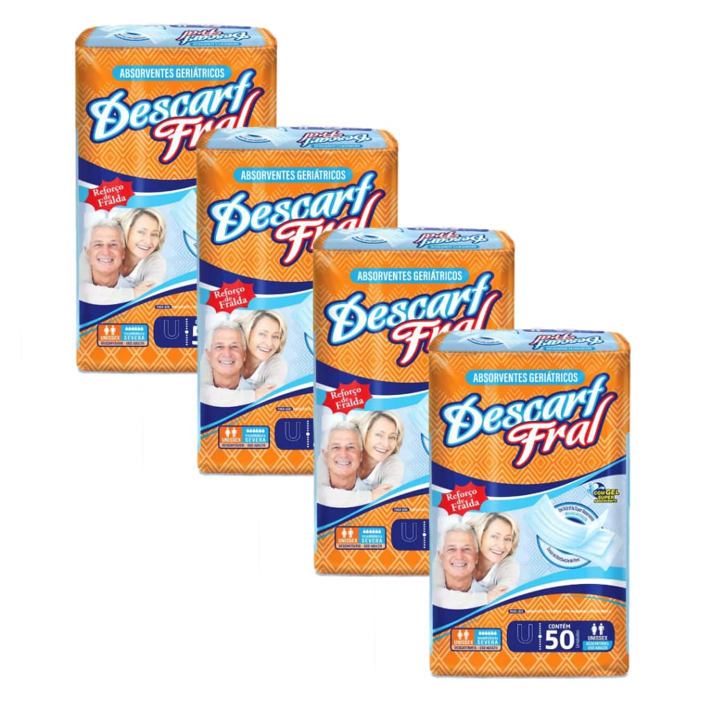 Absorvente Geriátrico Descart Fral - Kit com 4 Pacotes.