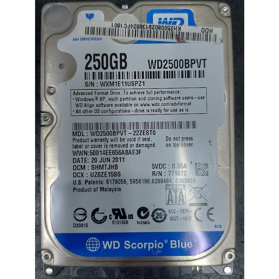 HDD WD WD2500BPTV 250GB