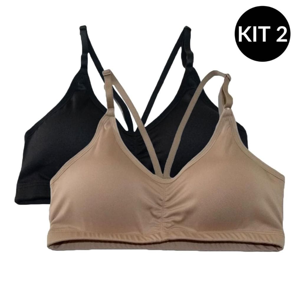 Kit 2 Top Alça Fina Fitness Academia com Bojo Removível