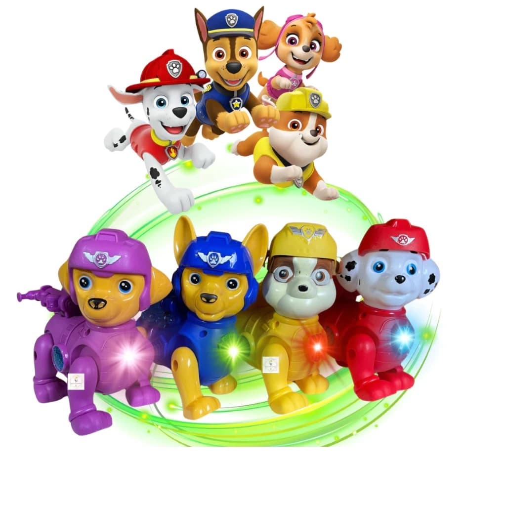 Cachorro Robô Patrulha Canina Infantil com Luzes Som e Movimento Brinquedo Educativo Menino Menina