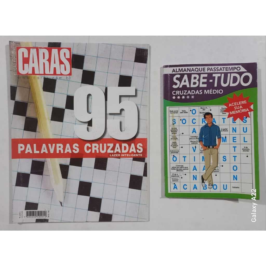 Kit 2 Livros Palavras Cruzadas Caras 95 + Almanaque 100 Pgs