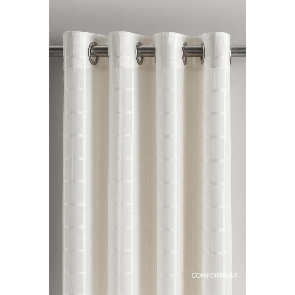 Cortina 6,00 X 2,60m Microfibra com Voil Xadrez Elegante para Sala e Quarto