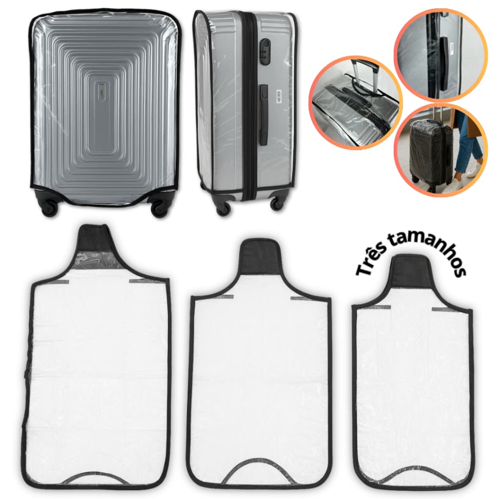 Capa Protetora de Mala de Viagem - Pvc Cristal Transparente Grosso Resistente à prova D'água