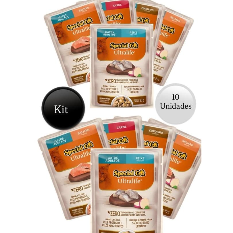 Kit 10 Unidades Sache Special Cat Variados - SUPER OFERTA