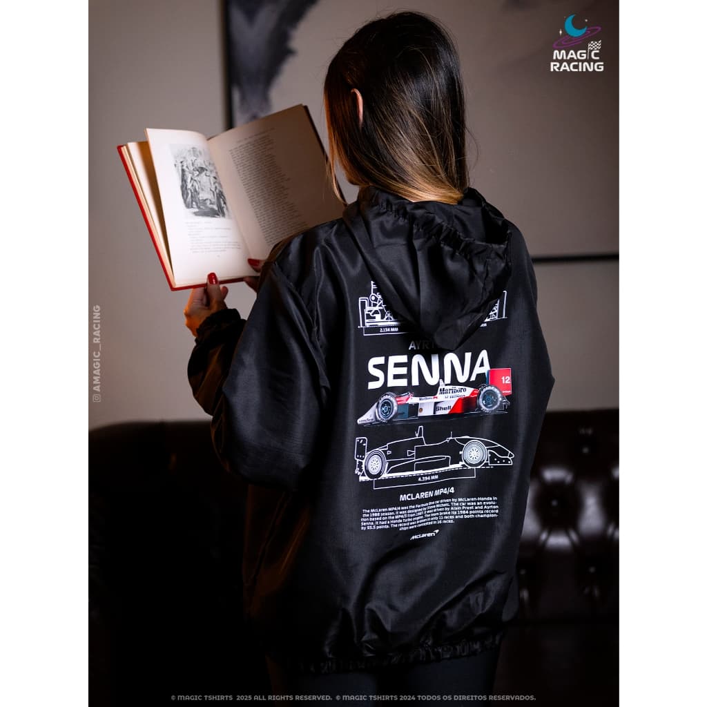 Blusa Corta vento Blueprint McLaren MP4/4 MAGIC CAR unissex