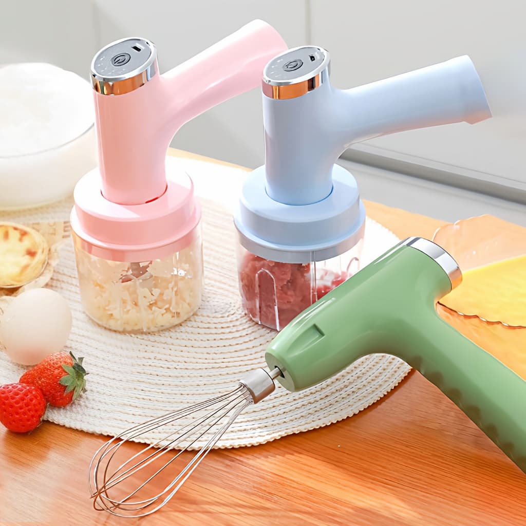 Mini Batedeira Portátil Sem Fio/Batedor Elétrico De Ovo E Multiprocessador Alimentos Multicolor