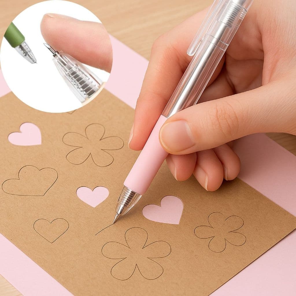 Caneta Estilete De Precisão kit com 3 Para Papel E Tecidos Cartonagem Artesanato Scrapbbok