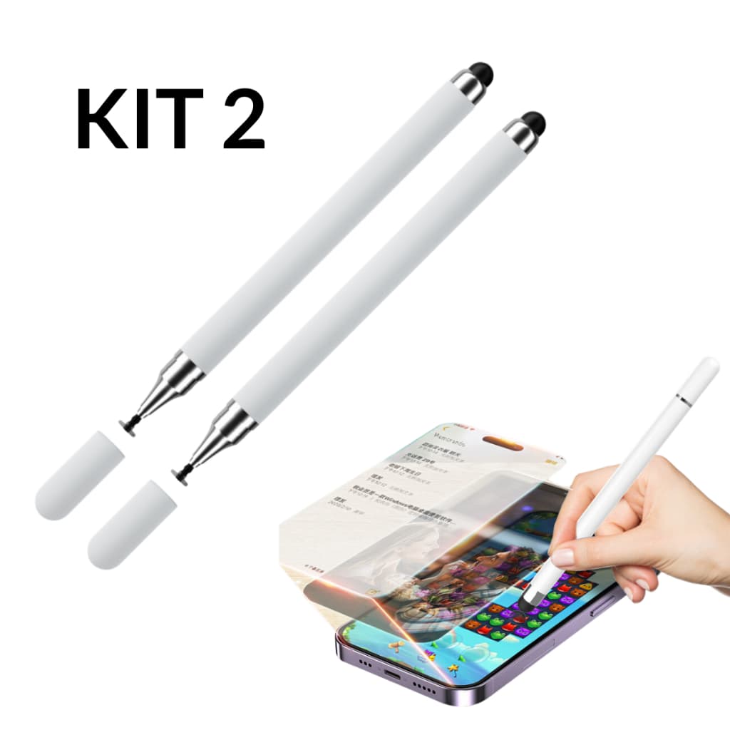 KIT Caneta Tablet Celular 2 em 1 Ipad Tela Touch