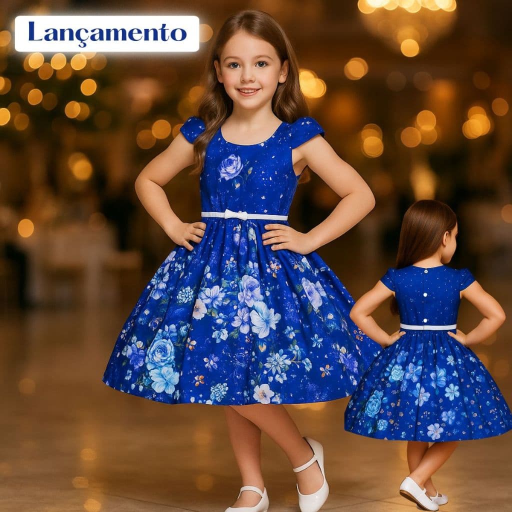 Vestido Infantil Menina Colorido Borboleta Desenho FLORAIS Casual DIA das crianças BLOGUEIRINHA