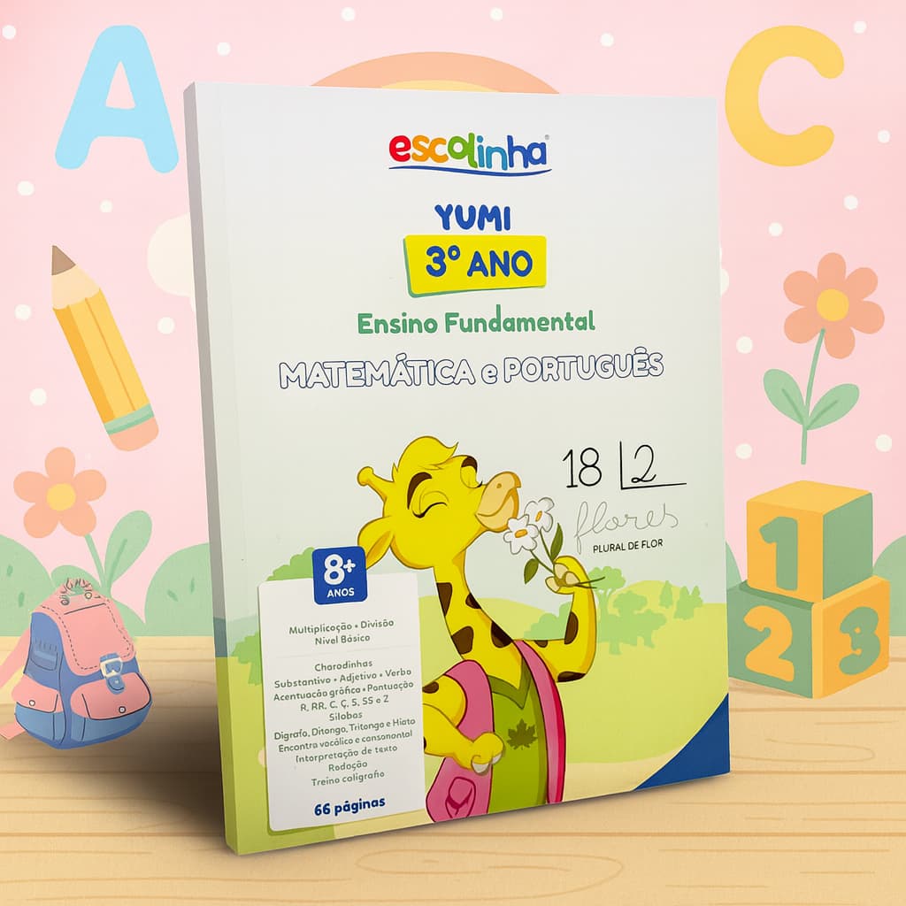 Livro Infantil Educativo Ensino Fundamental 3°ano - Exercícios De Alfabetização, Matemática, Caligrafia