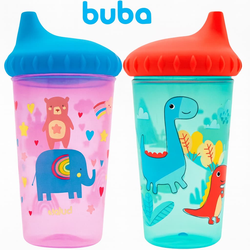 Copo Infantil Antivazamento Buba | Bebê Garrafinha Criança Escolar Lanche Bebe Introduçao Alimentar