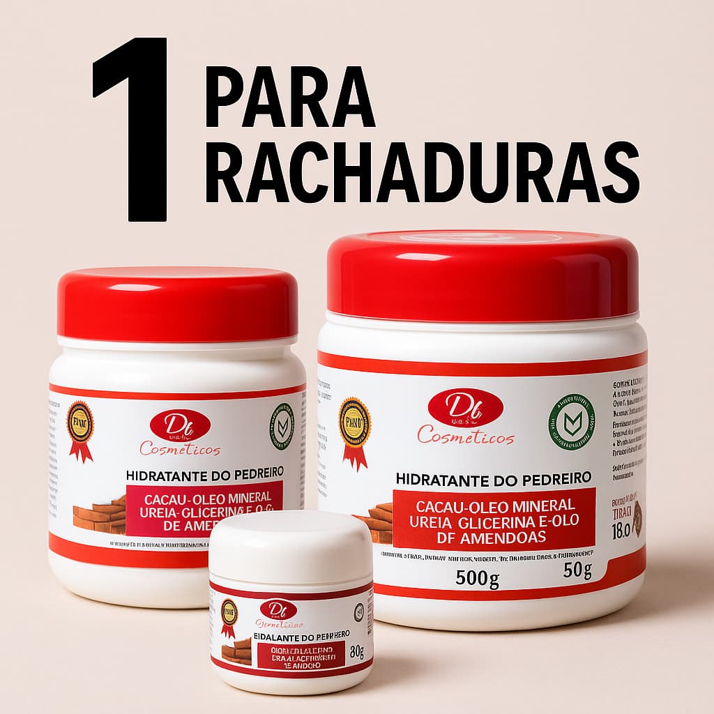 Creme do Pedreiro com Ureia – Hidrata e Amacia Pés e Mãos | Tamanhos 30g a 500GR Nª -1 PRA RACHADURAS