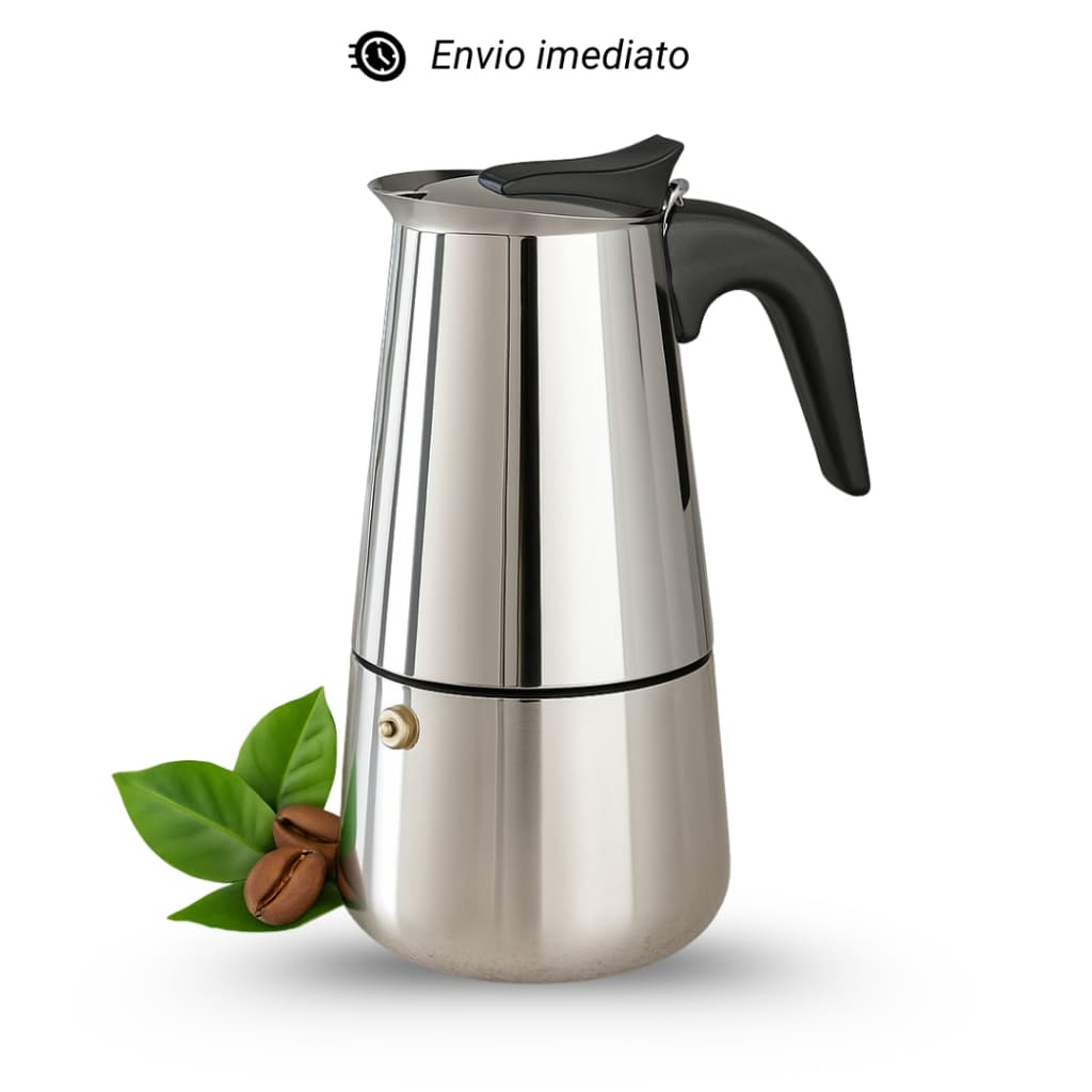 Cafeteira Italiana Café  Expresso em Inox 9 Xícaras Profissional Elegante Máquina