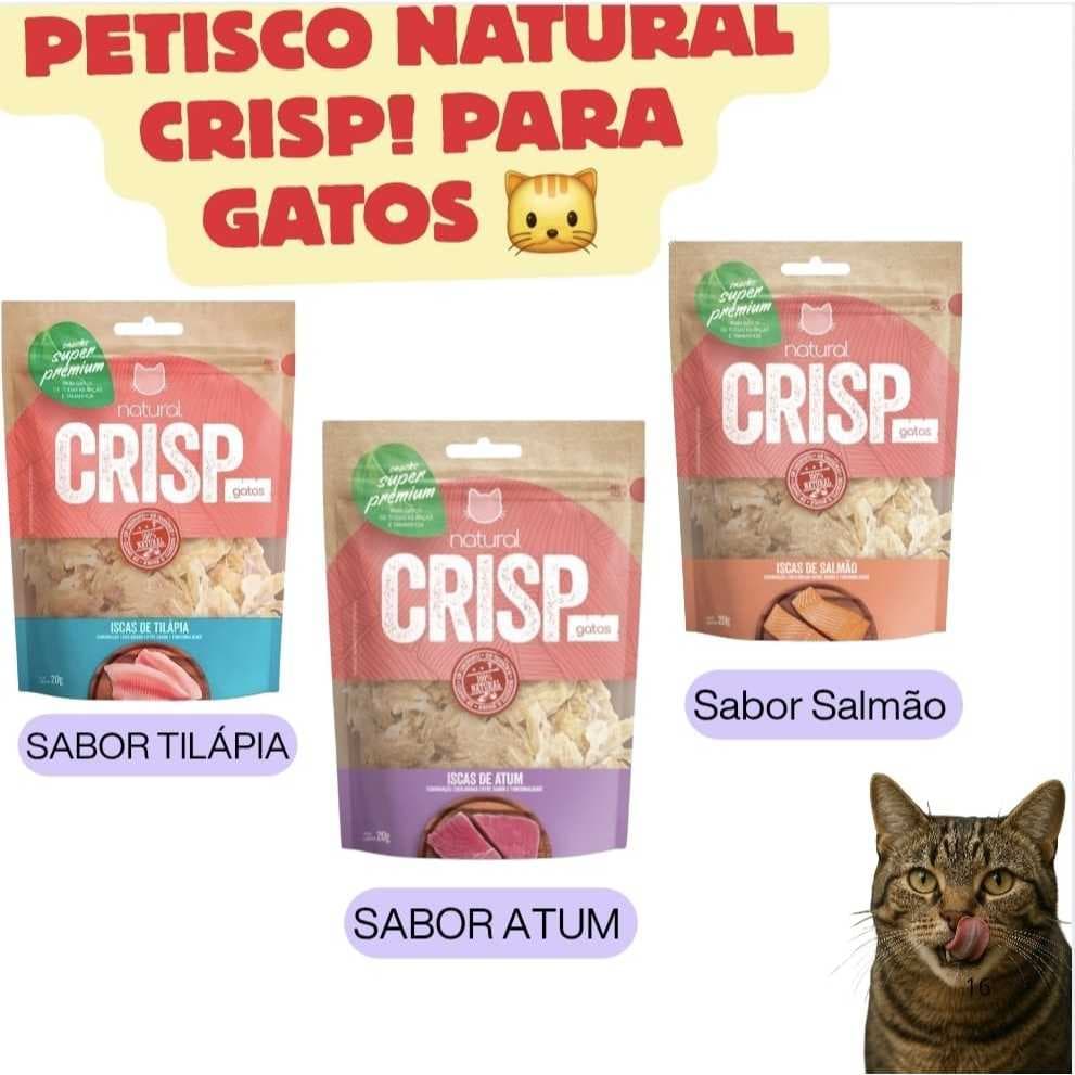 Petisco Natural Crisp Iscas de Tilápia, Atum e Salmão para Gatos promoção