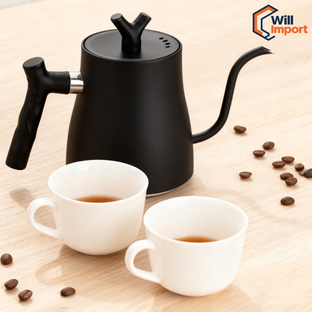 Chaleira pescoço de ganso 1000ml 304 aço inoxidável cafeteira  para café chá