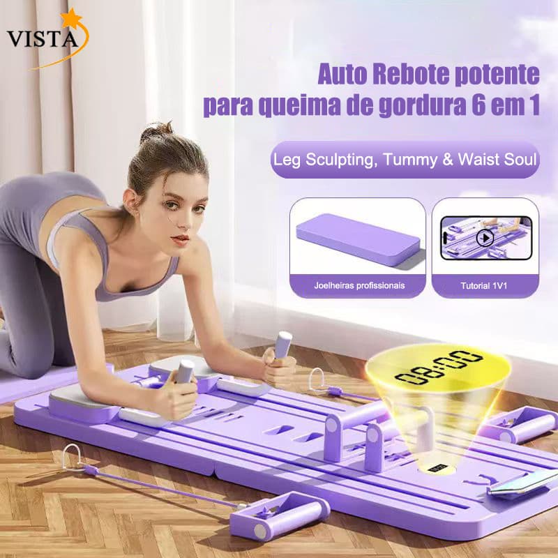 Prancha Multifuncional 9 em 1 para Pilates e Abdominal, Treino Completo, Dobrável e Portátil VISTA