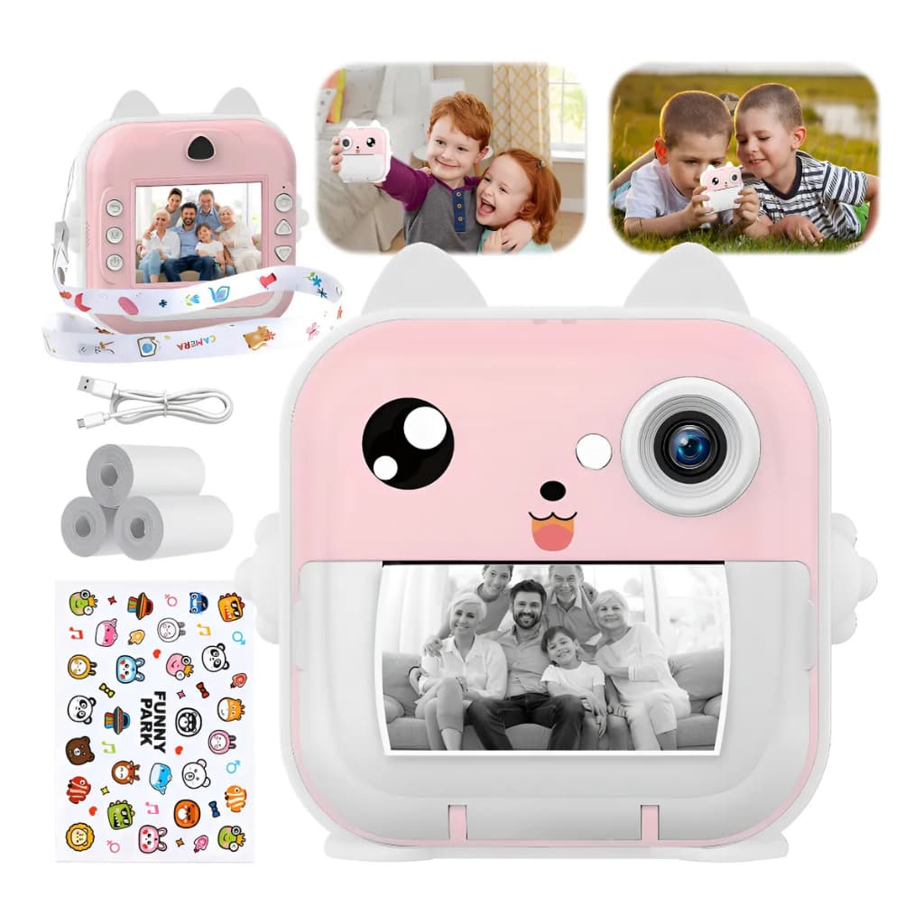 Câmera Infantil Instantânea Fotográfica Hd Jogo + Kit Presentes de Natal para crianças