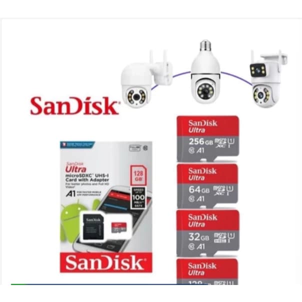 Kit3/1 Cartão Memória Micro SD Ultra 32GB-256GB Com Adaptador p/Vendas diretas da fábrica