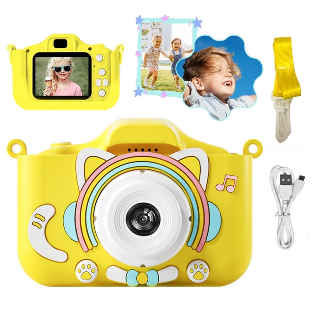 Câmera Infantil Instantânea Hd Vídeo Fotos Jogos Alça Anti Fúcsia