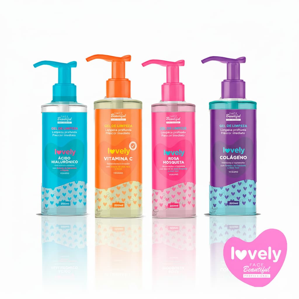 Gel de Limpeza Facial Skin Care Lovely Face Beautiful 200ml