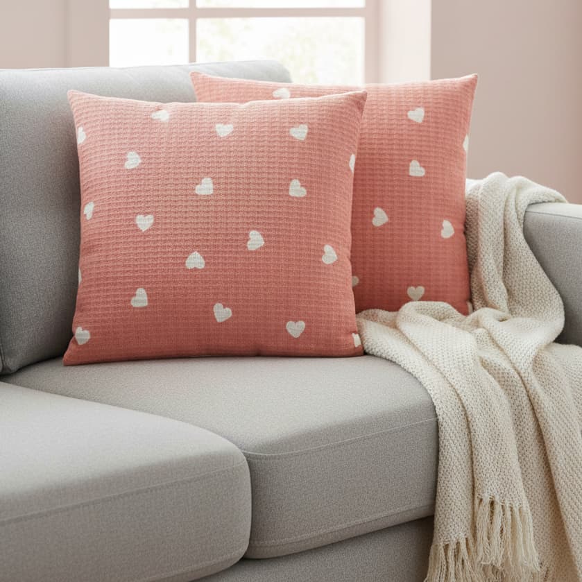 Kit 2 Capas de Almofadas Piquet Favinho 40x40 C/ Zíper