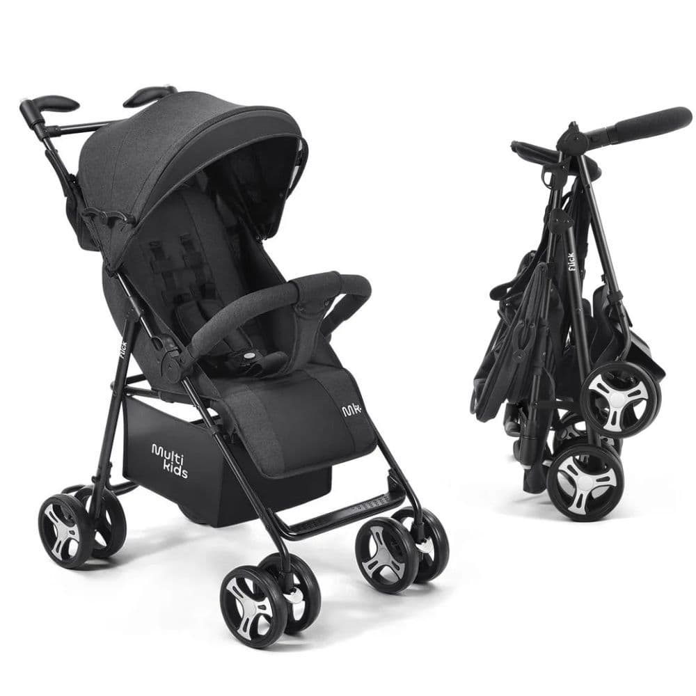 Carrinho Passeio Flick 0-15kg Preto Multikids Baby - BB444 + Book