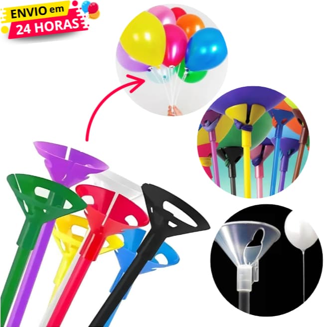10~20~30 Pega Balão Vareta Suporte Para Bexiga 33cm Decoração Aniversário Festas Várias Cores