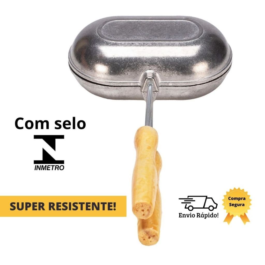 Forma Pão Francês Sanduicheira Rápida De Fogão Misto Quente Alumínio Manual