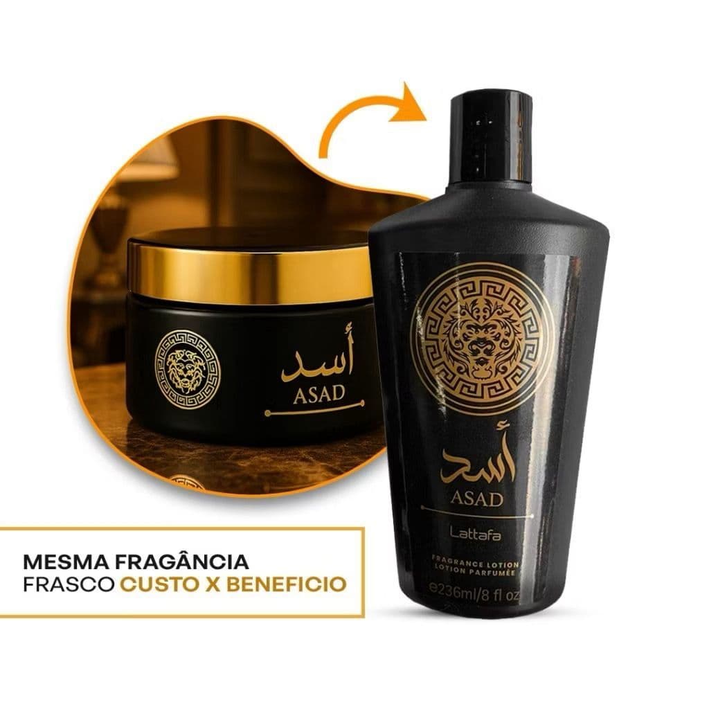 Creme Asad Árabe Lattafa 236ml - Hidratante Muito Cheiroso