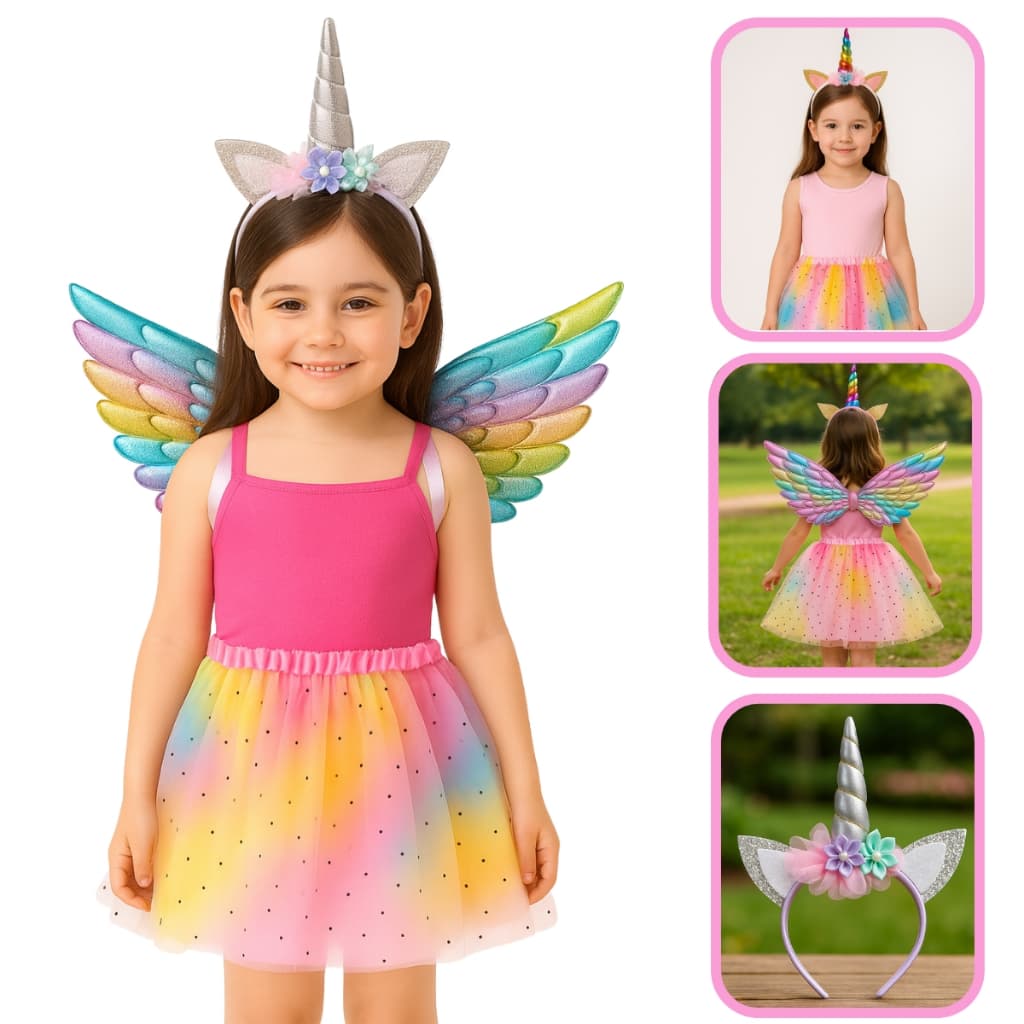 Fantasia Menina Infantil Completa Carnaval Cabelo Maluco Escola