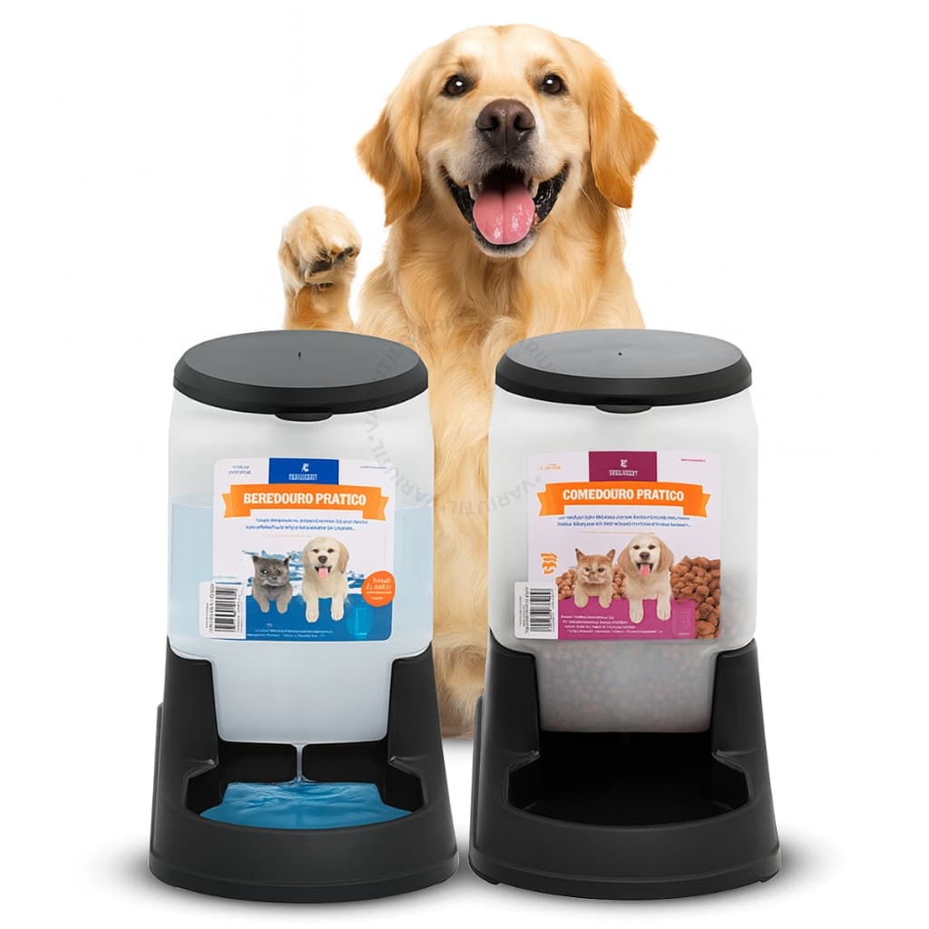 Kit Bebedouro Comedouro Automático Cachorro Gato Prático 3 Litros