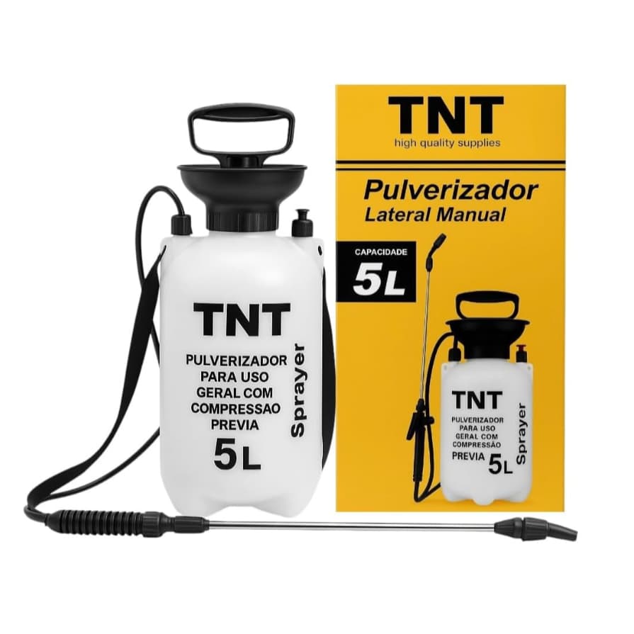 Pulverizador Manual TNT 5L Compressão Prévia Aplicar Veneno, Inseticida, Regar Plantas, Jardim
