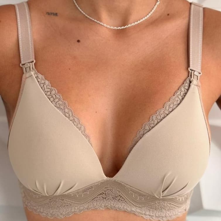 Sutiã Amamentação Com Bojo Soft Bojo não Amassa Sem Aro Alça Reforçada Com Renda