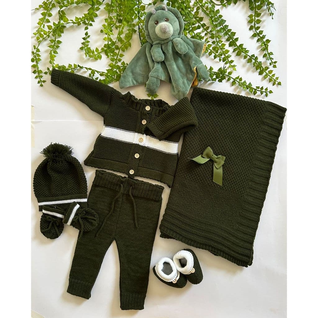 Saída Maternidade para Bebê em tricô  Menino 6 peças