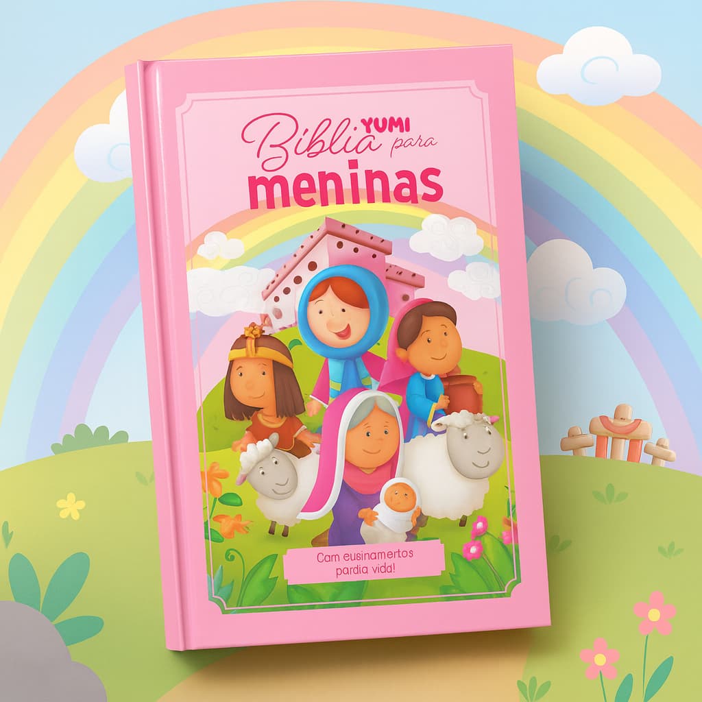 Livro Infantil Bíblia para Meninas Bíblia Rosa Infantil + De 100 Histórias Da Bíblia Ilustrada