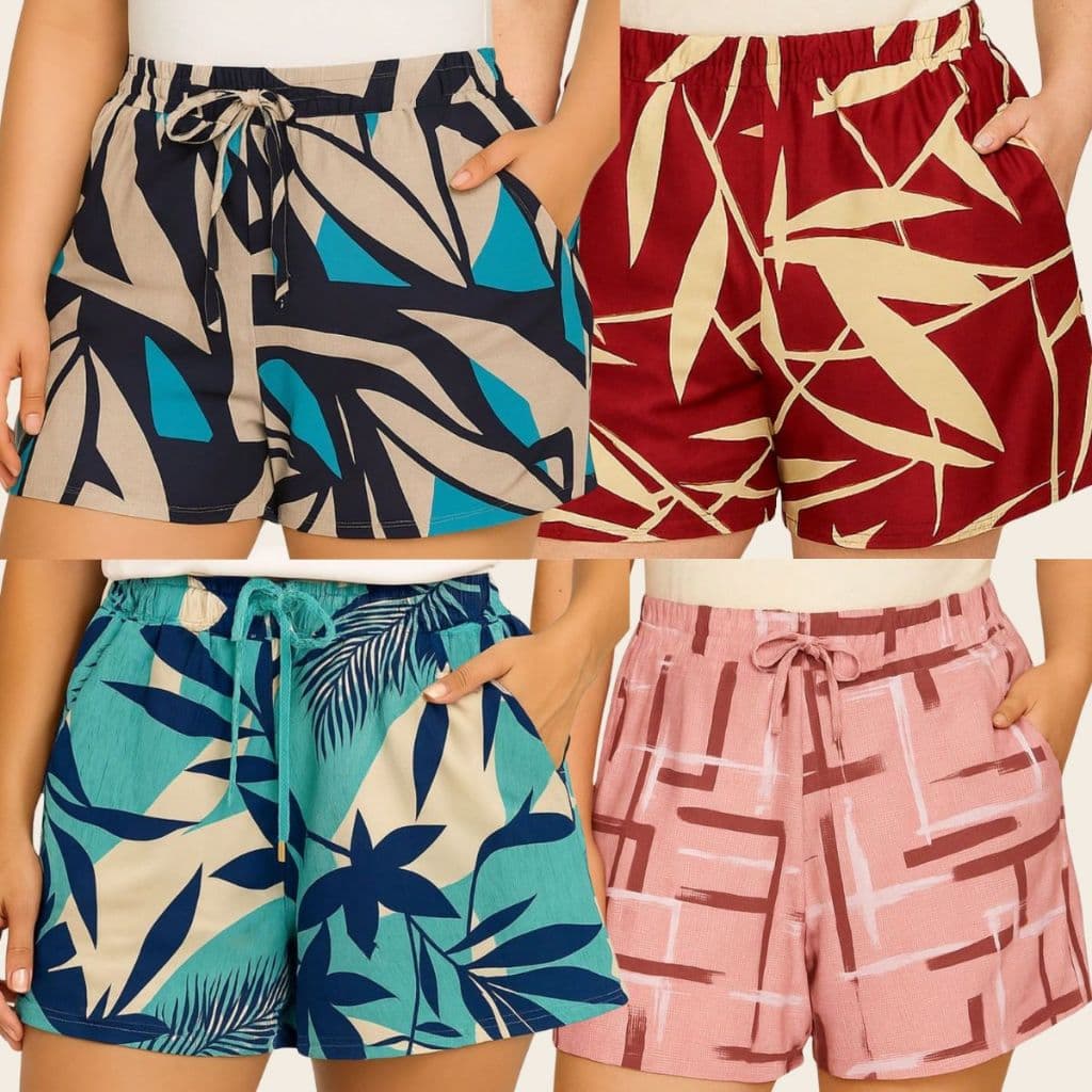 Short Feminino Plus Size Bermuda Feminina Plus Size Curve Roupa De Praia