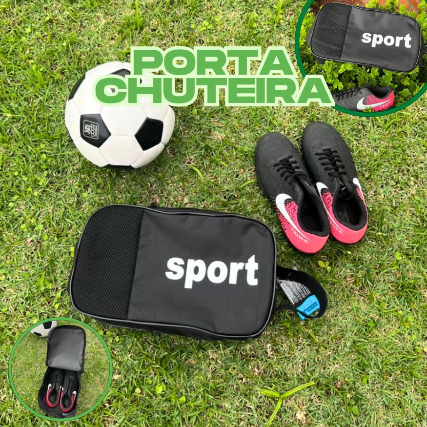 Bolsa Necessaire Espaçosa Porta Chuteiras Elegante Alça de Mão Fechamento Zíper