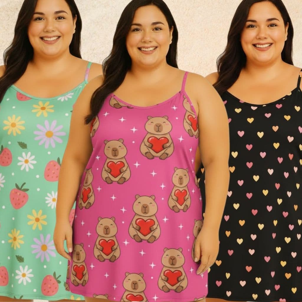 KIT VARIADO ATÉ 03 Camisolas Plus Estampas Sortidas 48/50