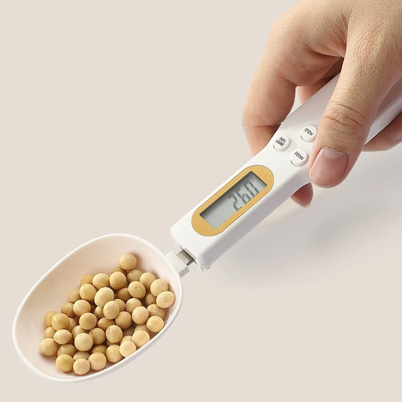 Balança de Colher Digital Precisa Recarregável Até 500g Tela LCD para Café Bolos e Cozinha Doméstica
