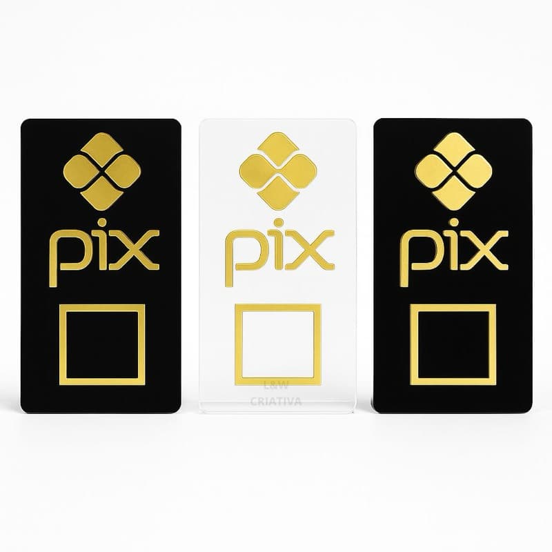 Placa PIX Display para Mesa e Balcão