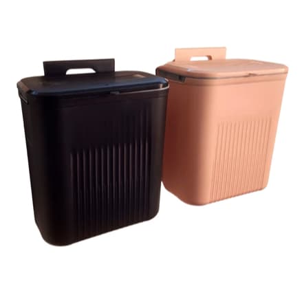 Lixeira Suspensa - 9 Litros com Adesivo e Alça para Pedurar - Rose e Preto -- Arqplast - Toy 25956