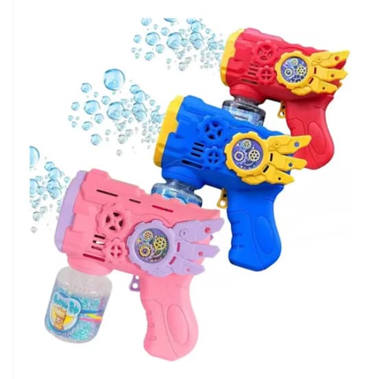 Brinquedo Lança Bolhas De Sabão Automática com Luz crianças ASAS com led  Arminha Azul Vermelho