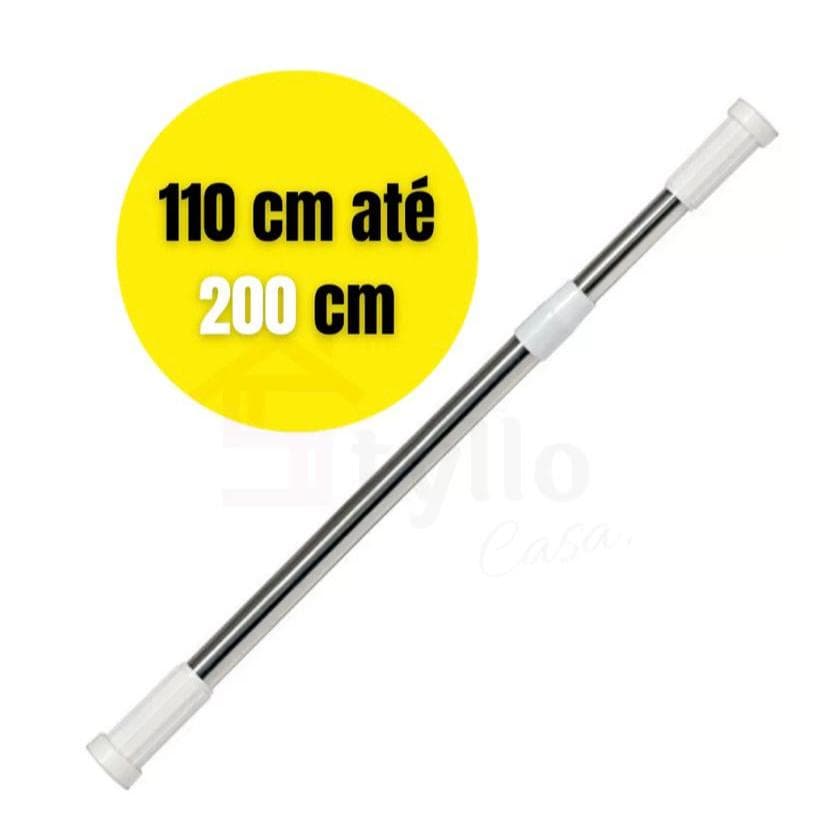 Varão Ajustavel com Regulagem para Guarda Roupa Cabide Cortina Box Banheiro Armario Provador